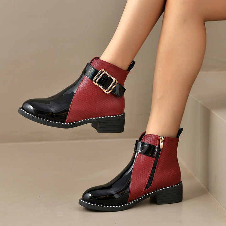 Leopard Buckle Ankle Boots