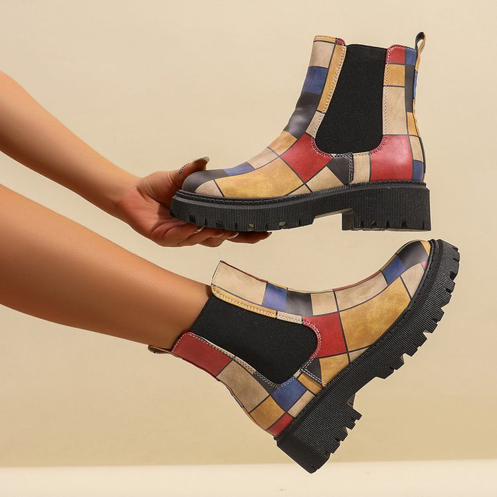 Patchwork Chelsea Boots