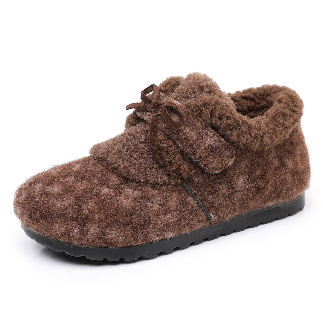 Cozy Fleece-Lined Bow Slippers