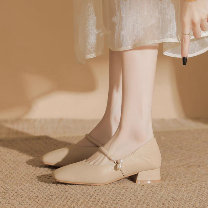 Pearl Strap Mary Jane Pumps