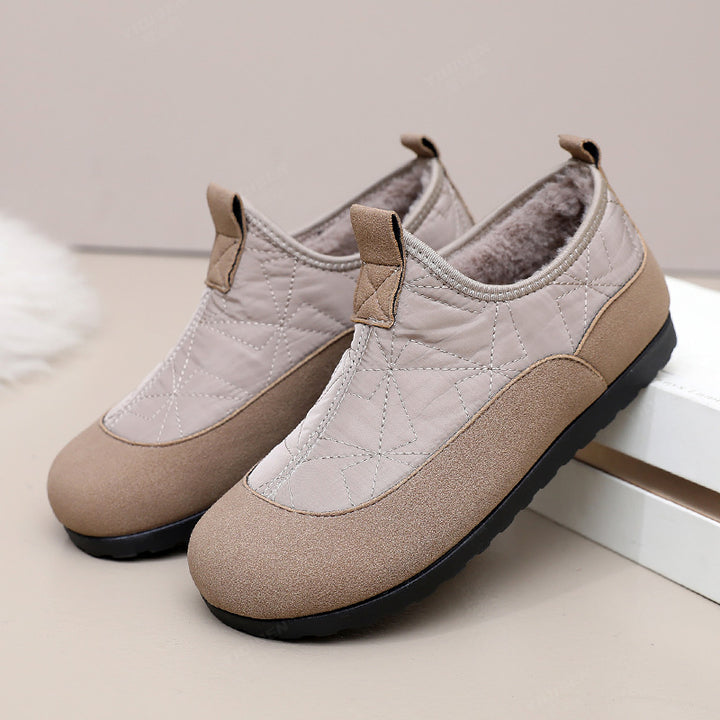 Quilted Fleece-Lined Slip-On Shoes