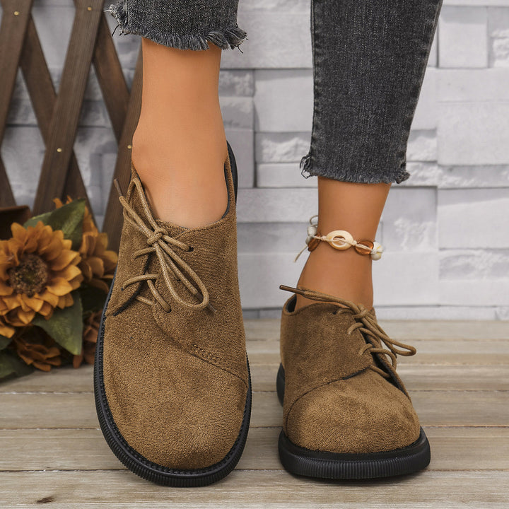 Leopard Print Lace-Up Oxford Shoes