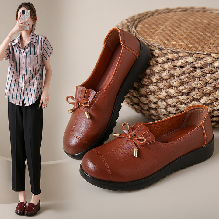 Bow Detail Casual Slip-On Loafers