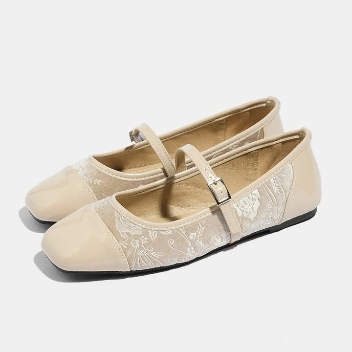 Velvet Mary Jane Flats