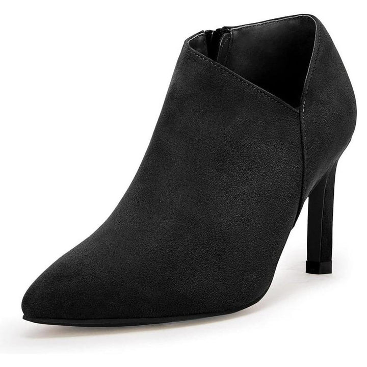 Pointed Toe Suede High Heel Ankle Boots