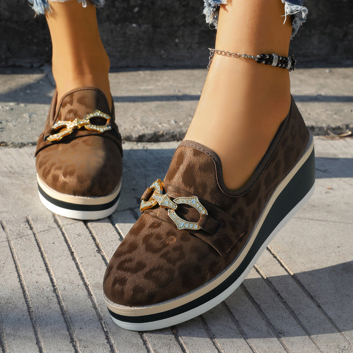 Leopard Print Wedge Loafers