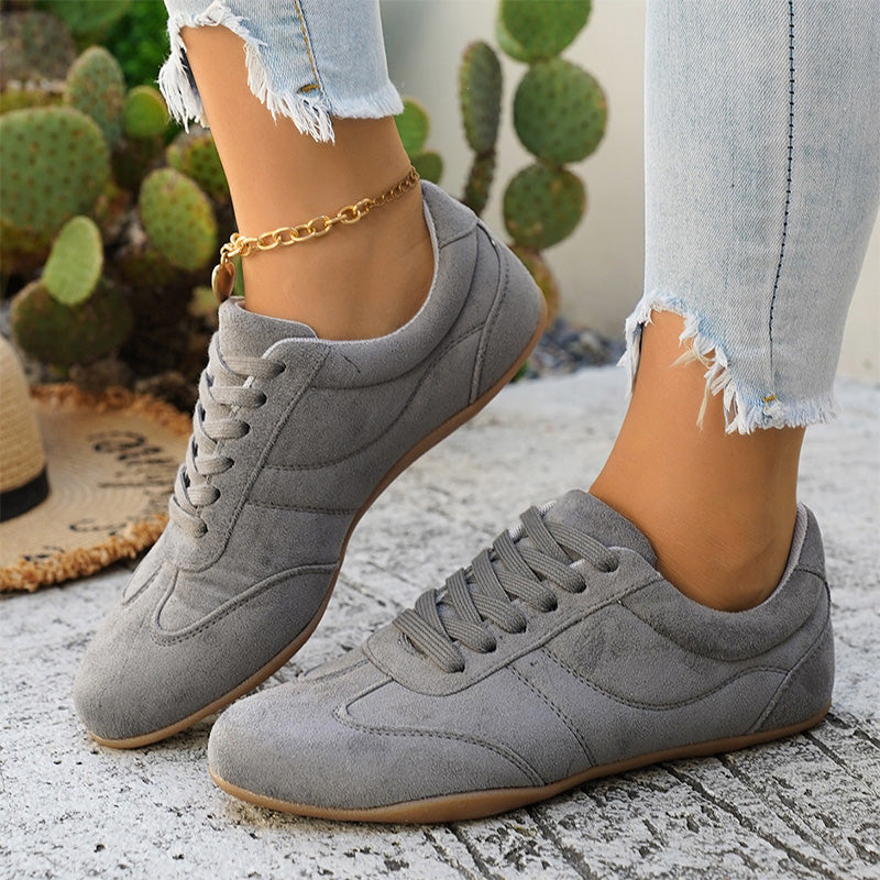 Retro Suede Lace-Up Casual Sneakers