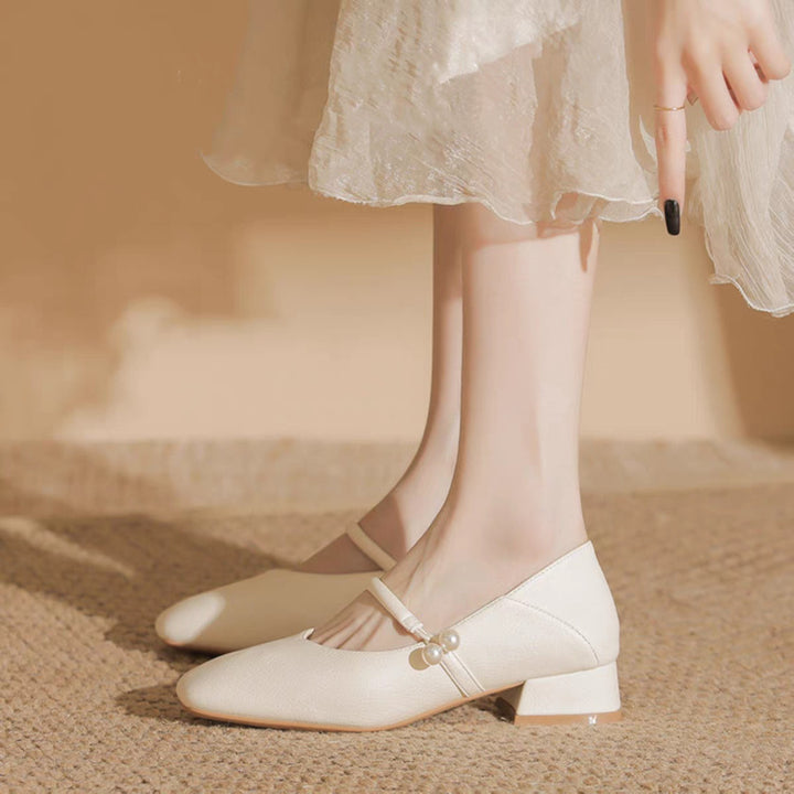 Pearl Strap Mary Jane Pumps