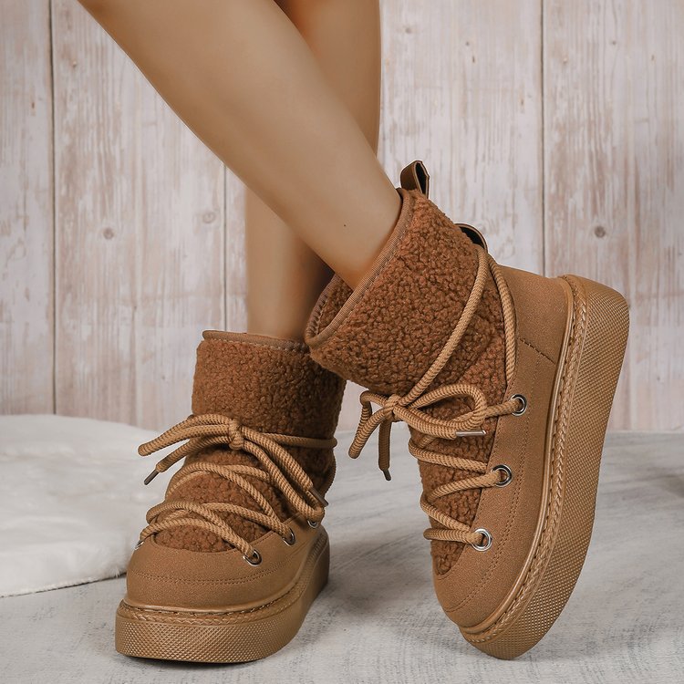 Cozy Lace-Up Snow Boots
