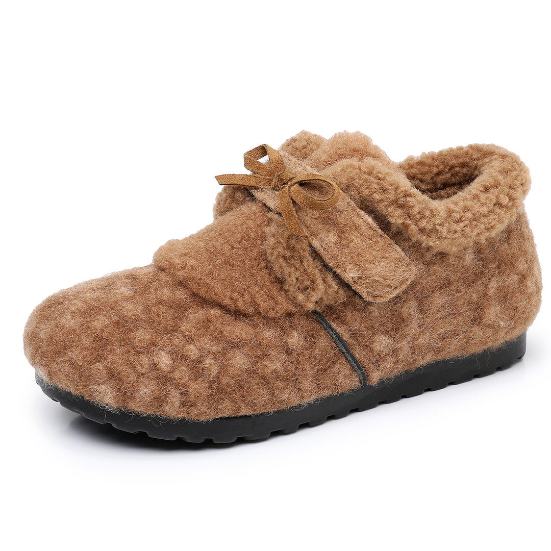 Cozy Fleece-Lined Bow Slippers