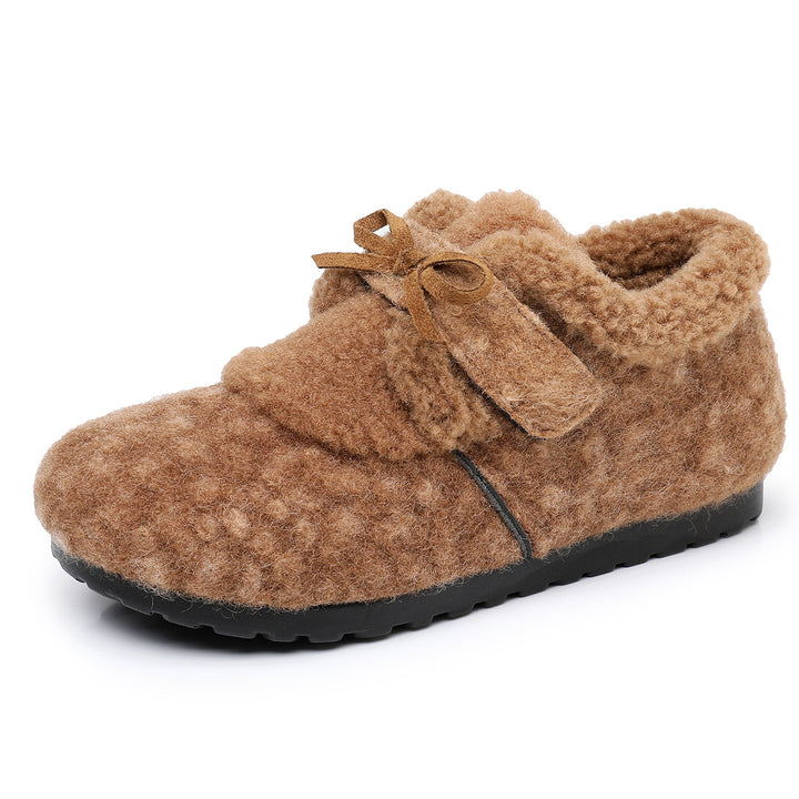 Cozy Fleece-Lined Bow Slippers
