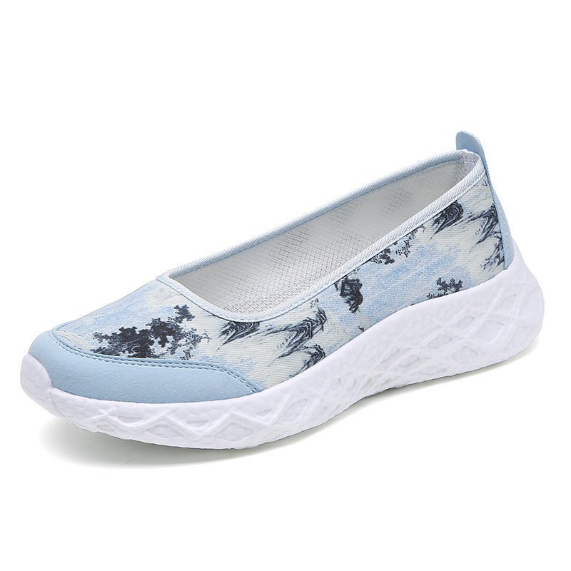 Floral Print Lightweight Slip-On Walking Shoes