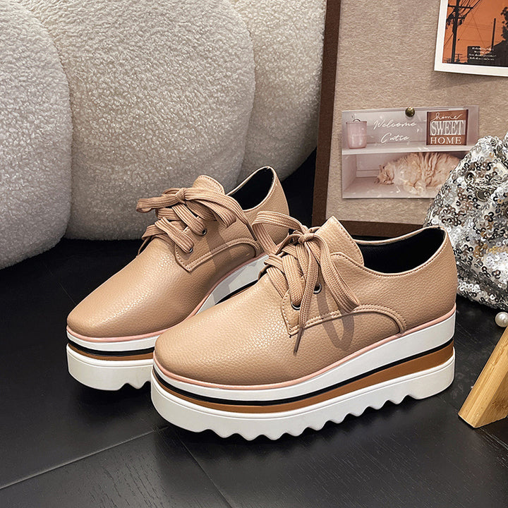 Classic Lace-Up Platform Oxford Shoes