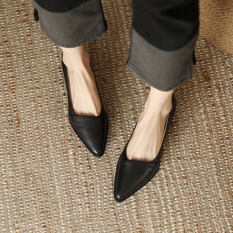 Elegant Pointed Toe Low Heel Pumps