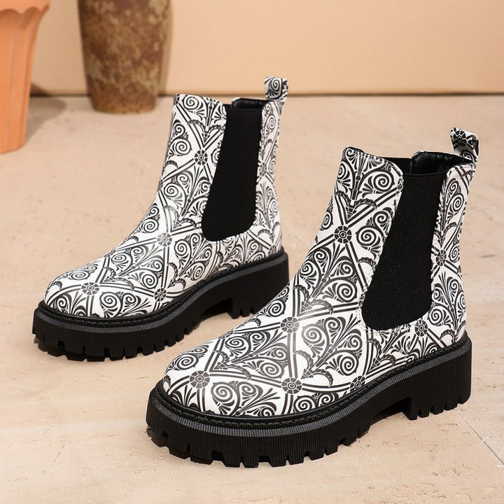 Patchwork Chelsea Boots
