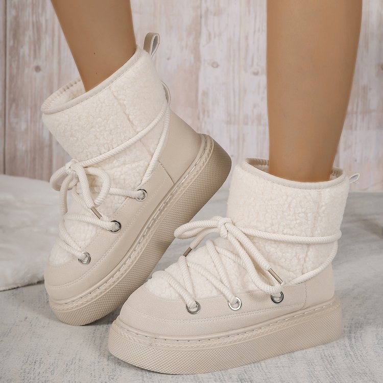 Cozy Lace-Up Snow Boots