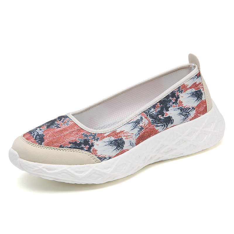 Floral Print Lightweight Slip-On Walking Shoes