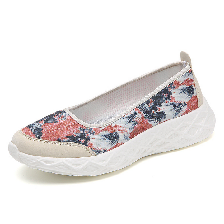 Floral Print Lightweight Slip-On Walking Shoes