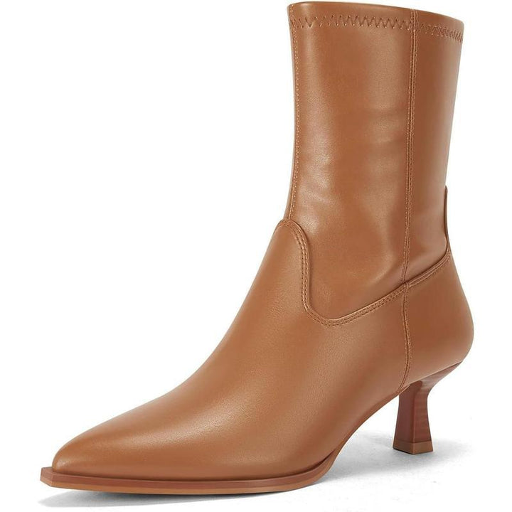 Pointed Toe Suede Stretch Ankle Boots