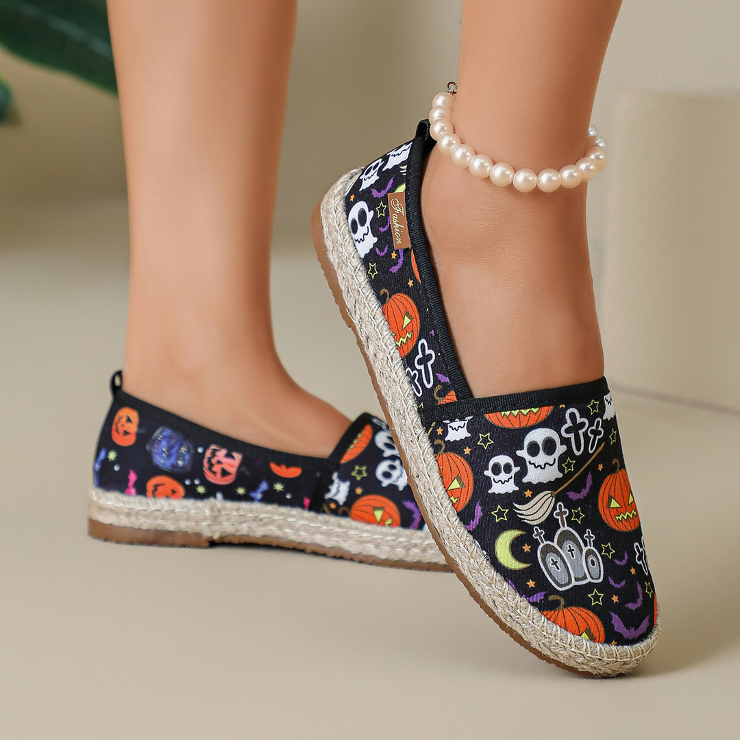Halloween Print Espadrille Flats