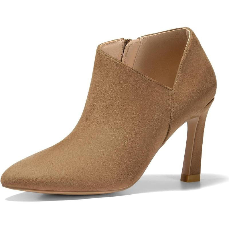 Pointed Toe Suede High Heel Ankle Boots
