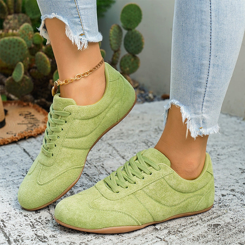 Retro Suede Lace-Up Casual Sneakers