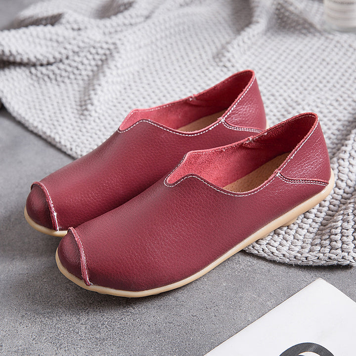 Soft Leather Slip-On Flats