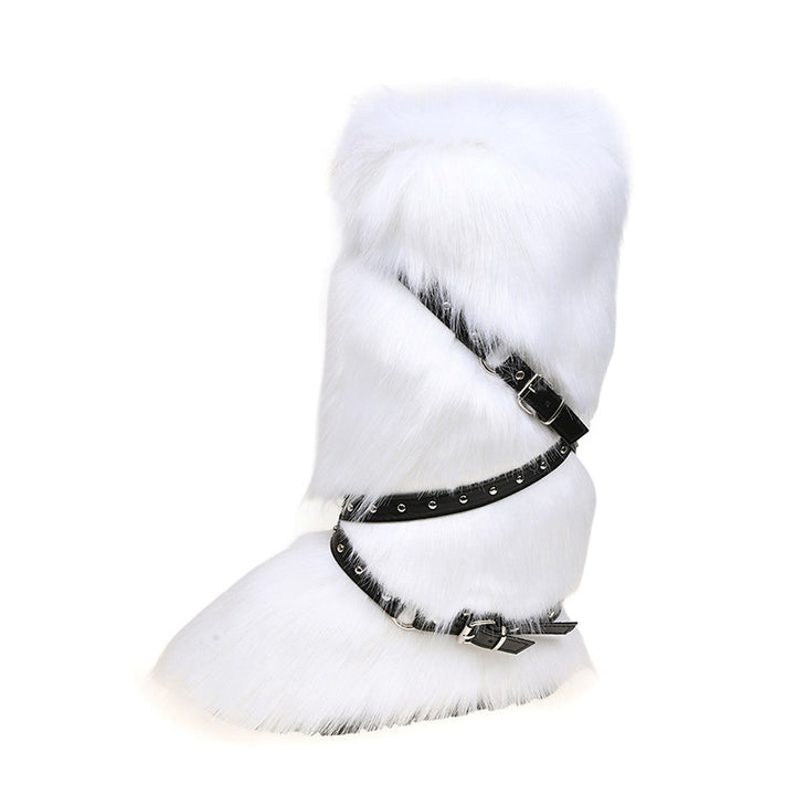 Fluffy Faux Fur Mid-Calf Winter Boots