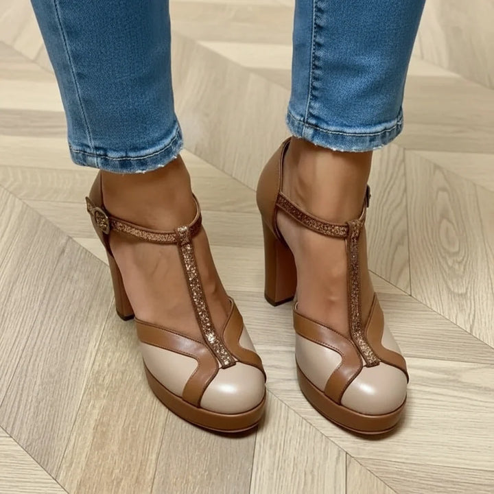 Vintage T-Strap Block Heel Pumps