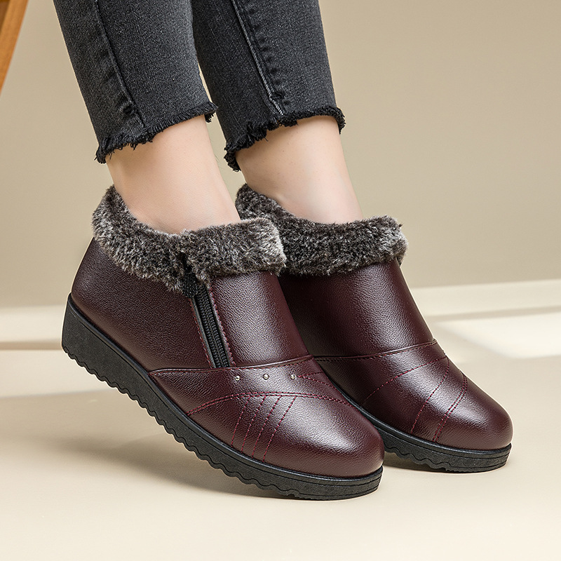 Faux Fur Lined Wedge Ankle Boots