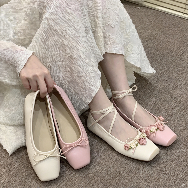 Ballet Lace-Up Flats