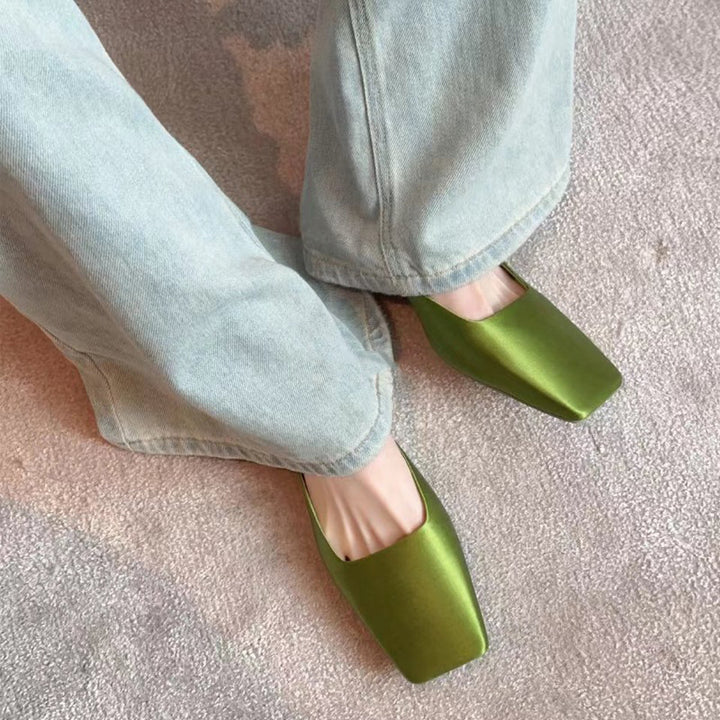Minimalist Square Toe Flat Mules