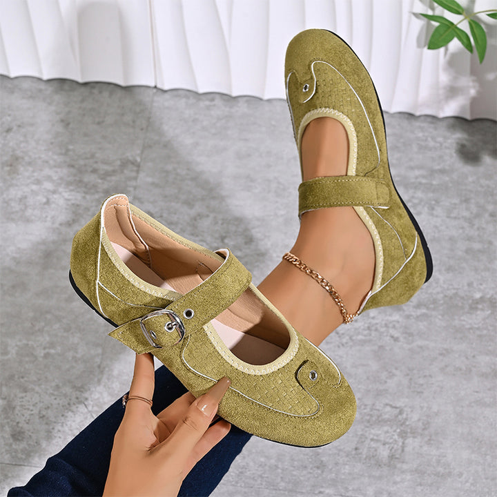 Vintage Buckle Mary Jane Flats