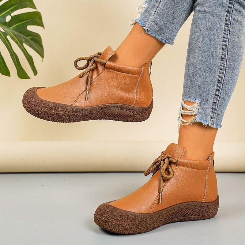 Casual Lace-Up Comfort Ankle Boots