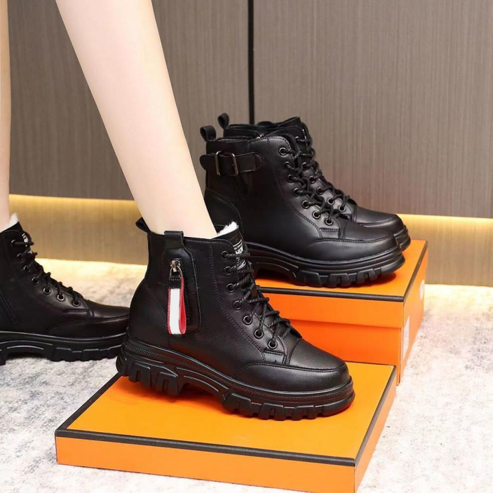 Chunky Platform Lace-Up Ankle Boots