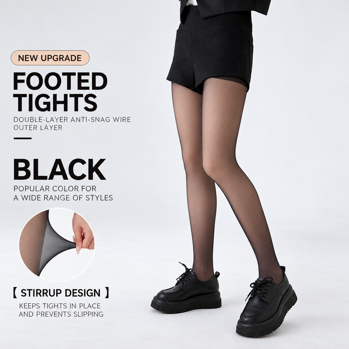 Fleece-Lined Fake Translucent Tights