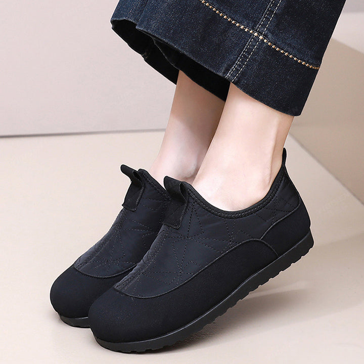 Quilted Fleece-Lined Slip-On Shoes