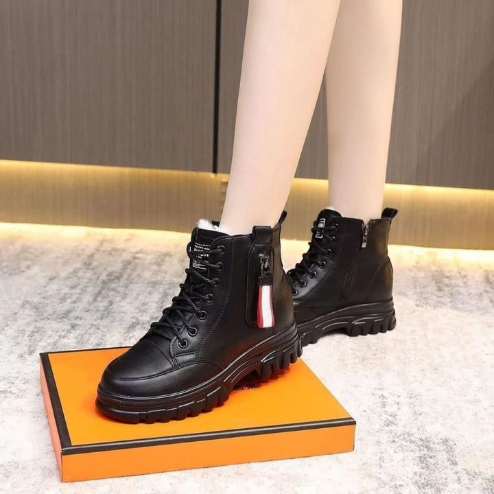 Chunky Platform Lace-Up Ankle Boots