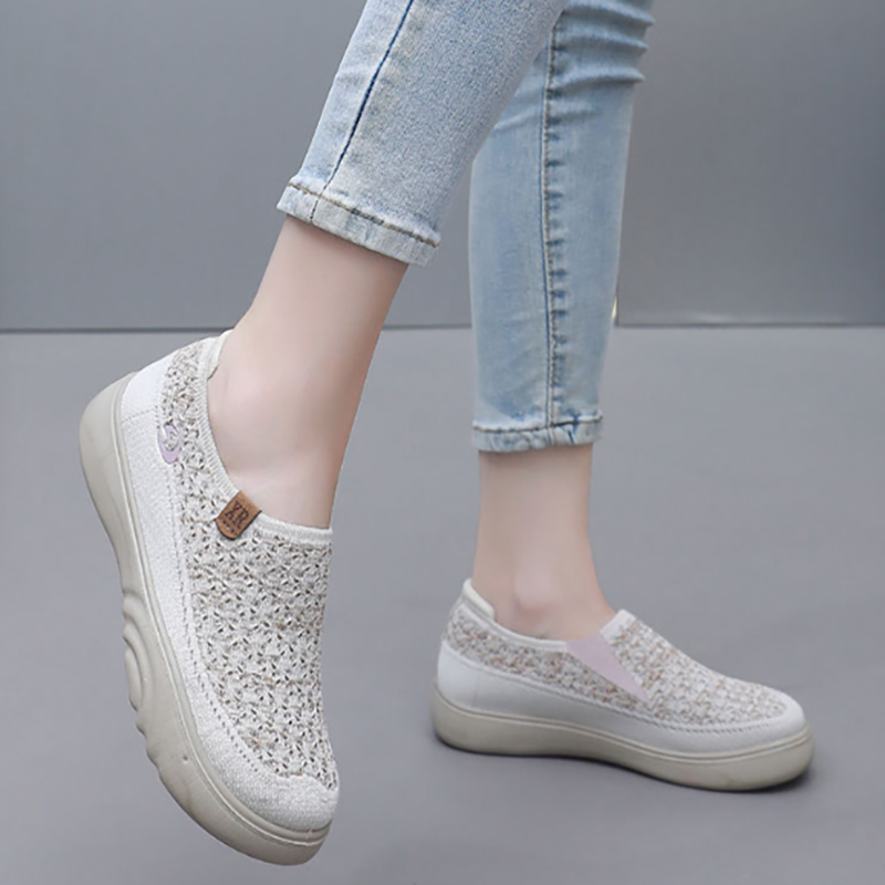 Breathable Woven Slip-On Walking Shoes
