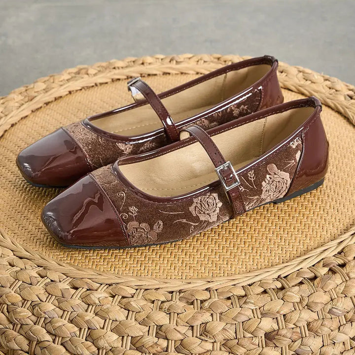 Velvet Mary Jane Flats