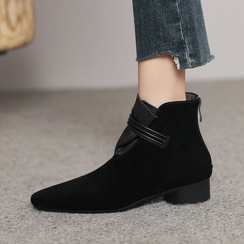 Pointed Toe Low Heel Ankle Boots