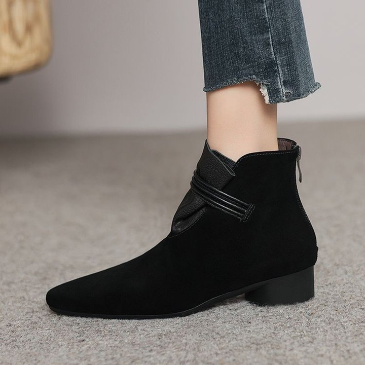 Pointed Toe Low Heel Ankle Boots