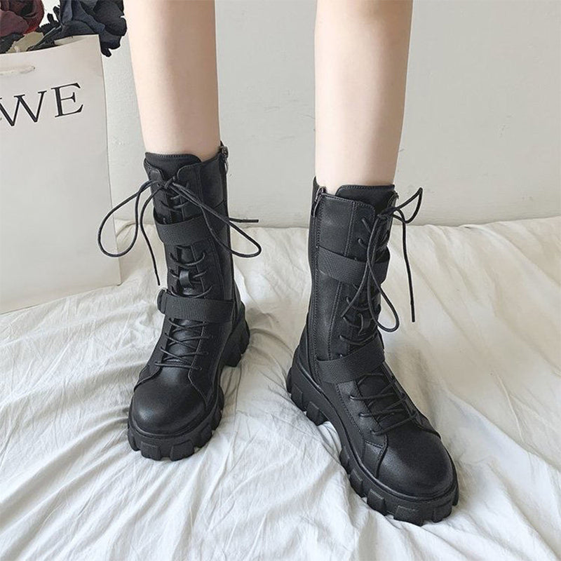 Chunky Lace-Up Combat Boots