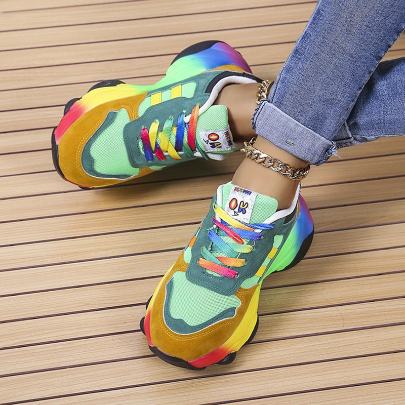 Rainbow Chunky Platform Sneakers