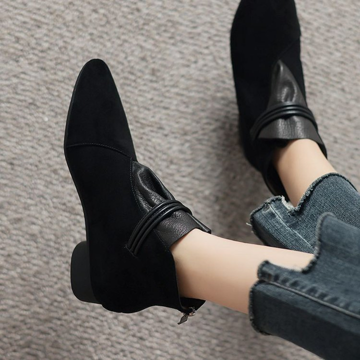 Pointed Toe Low Heel Ankle Boots