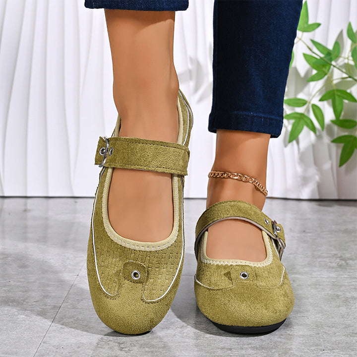 Vintage Buckle Mary Jane Flats