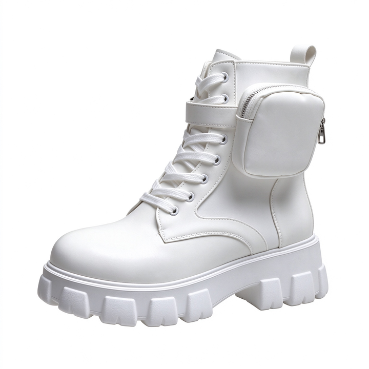 Fashion Chunky Platform Lace-Up Ankle Boots