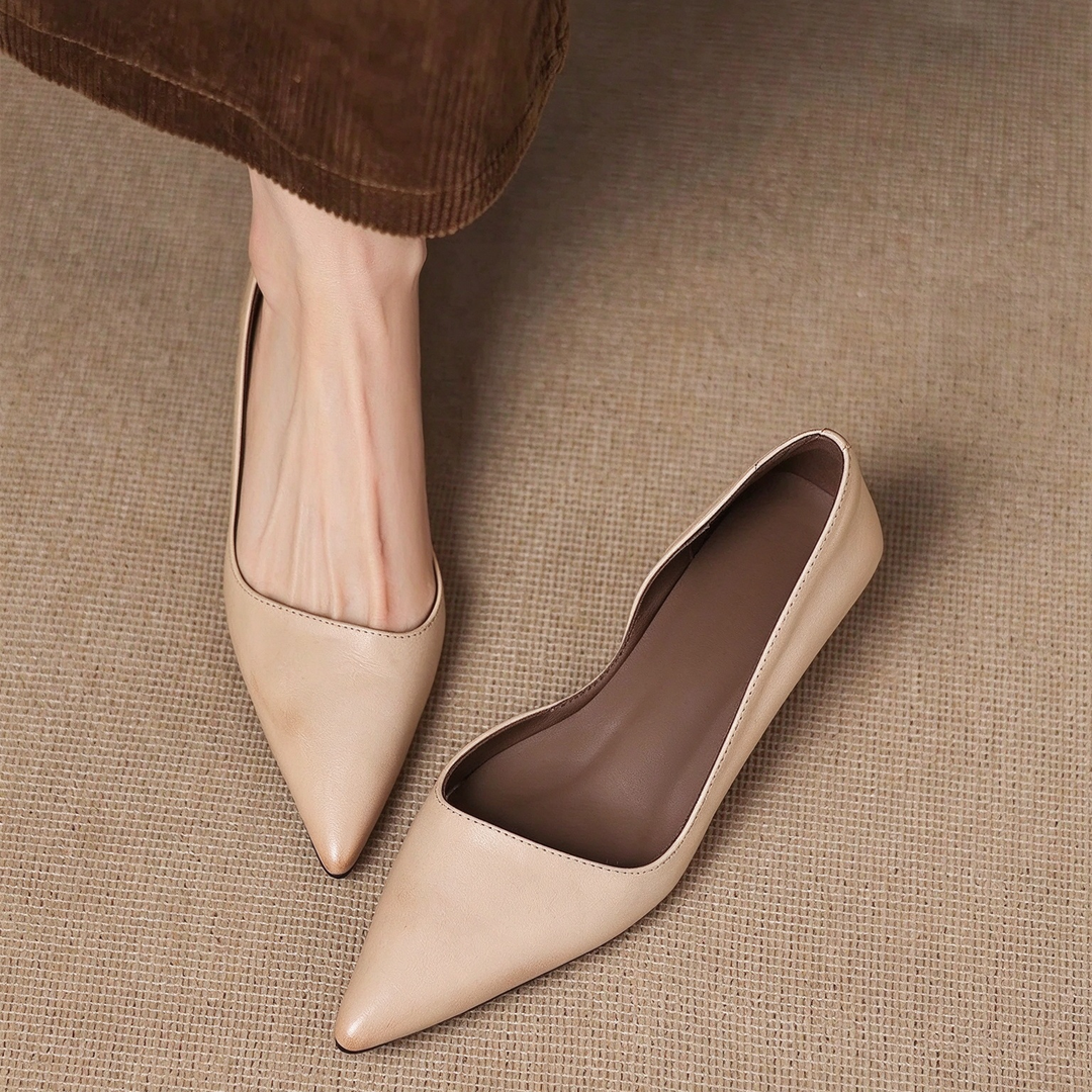 Mauve Pointed Toe Kitten Heel Pumps