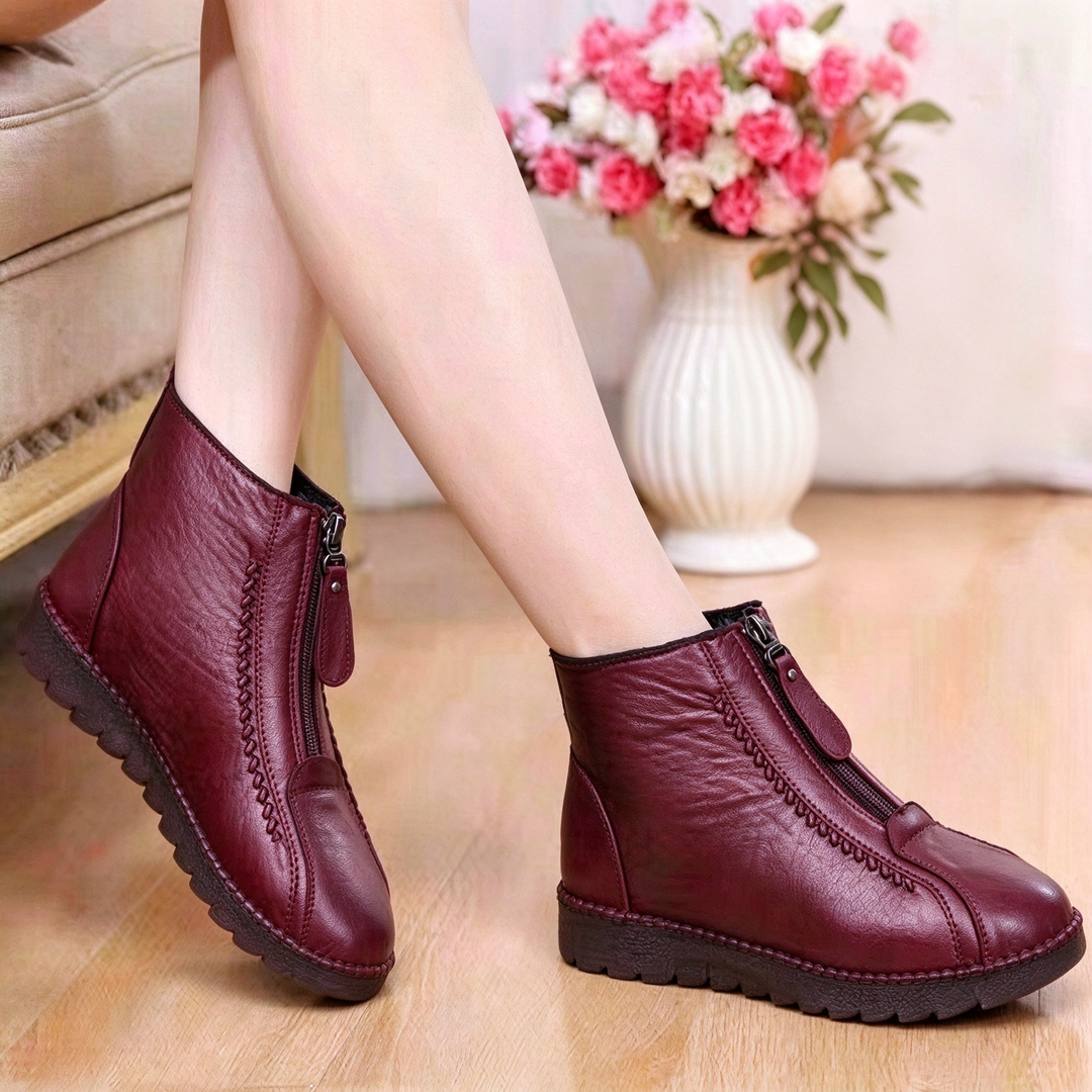 Classic Front Zip Comfort Casual Ankle Boots