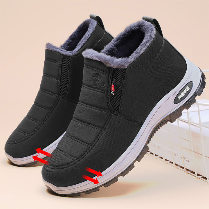 Cozy Fur-Lined Slip-On Winter Ankle Boots